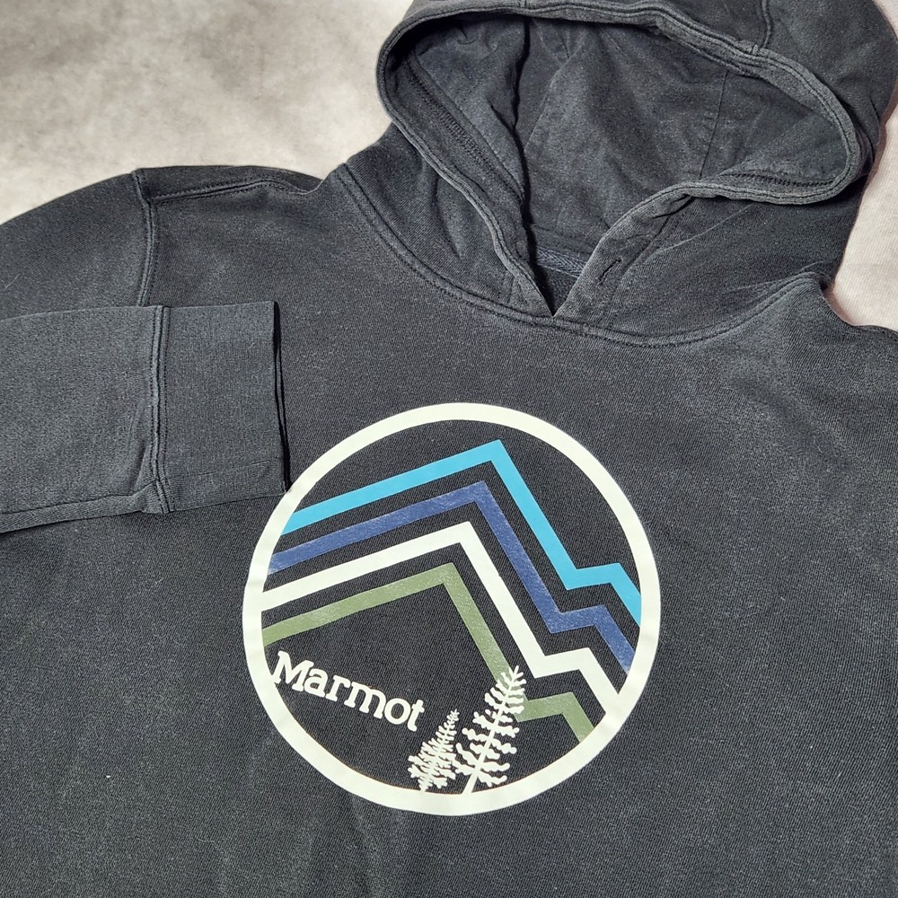 MARMOT Black Coastal Hoodie pullover Sweatshirt women's Size‎ M (men's S)